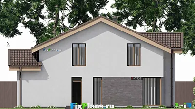 Проект дома с мансардой 11 на 14, площадью 180 м² с террасой и 5 спальнями (F-7937) — фасад 3