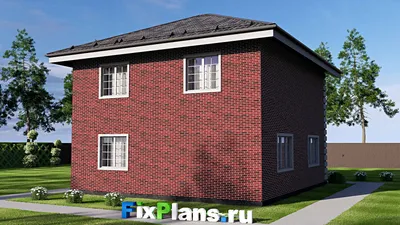 Проект двухэтажного дома 10 на 11, площадью 130 м² с 4 спальнями — фасад 2