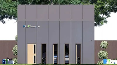 Проект гаража 5 на 8, площадью 40 м² на 1 машиноместо — фасад 4