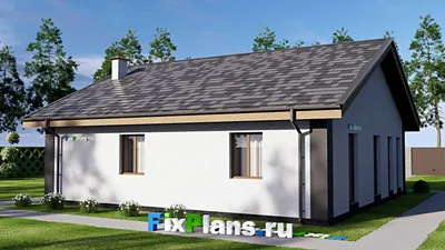 Проект одноэтажного дома 12 на 14, площадью 120 м² с 2 спальнями — фасад 2