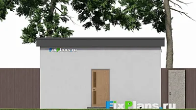 Проект гаража из газобетона 7 на 15, площадью 90 м² на 2 машиноместа (F-9431) — фасад 6