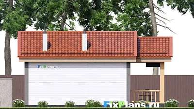 Проект бани 8 на 10, площадью 60 м² с комнатой отдыха — фасад 6