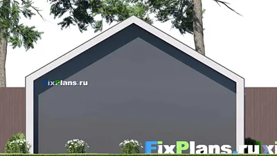 Проект гаража 8 на 8, площадью 50 м² на 2 машиноместа (F-21032) — фасад 6