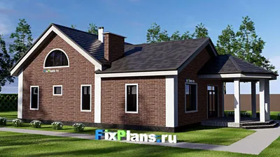 Проект дома с мансардой 12 на 19, площадью 180 м² с 4 спальнями — фасад 2