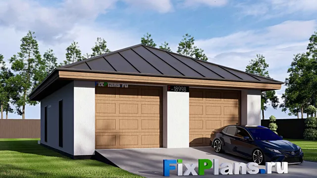 Проект гаража из газобетона 10 на 13, площадью 110 м² на 2 машиноместа