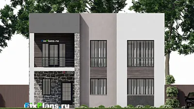Проект двухэтажного дома 10 на 13, площадью 160 м² с балконом и 4 спальнями — фасад 3