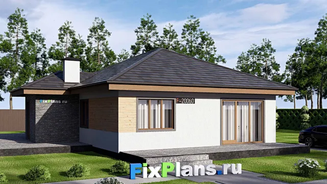 Проект одноэтажного дома 16 на 19, площадью 220 м² с террасой и 3 спальнями