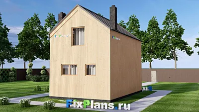 Проект двухэтажного дома 6 на 9, площадью 70 м² с 2 спальнями — фасад 2