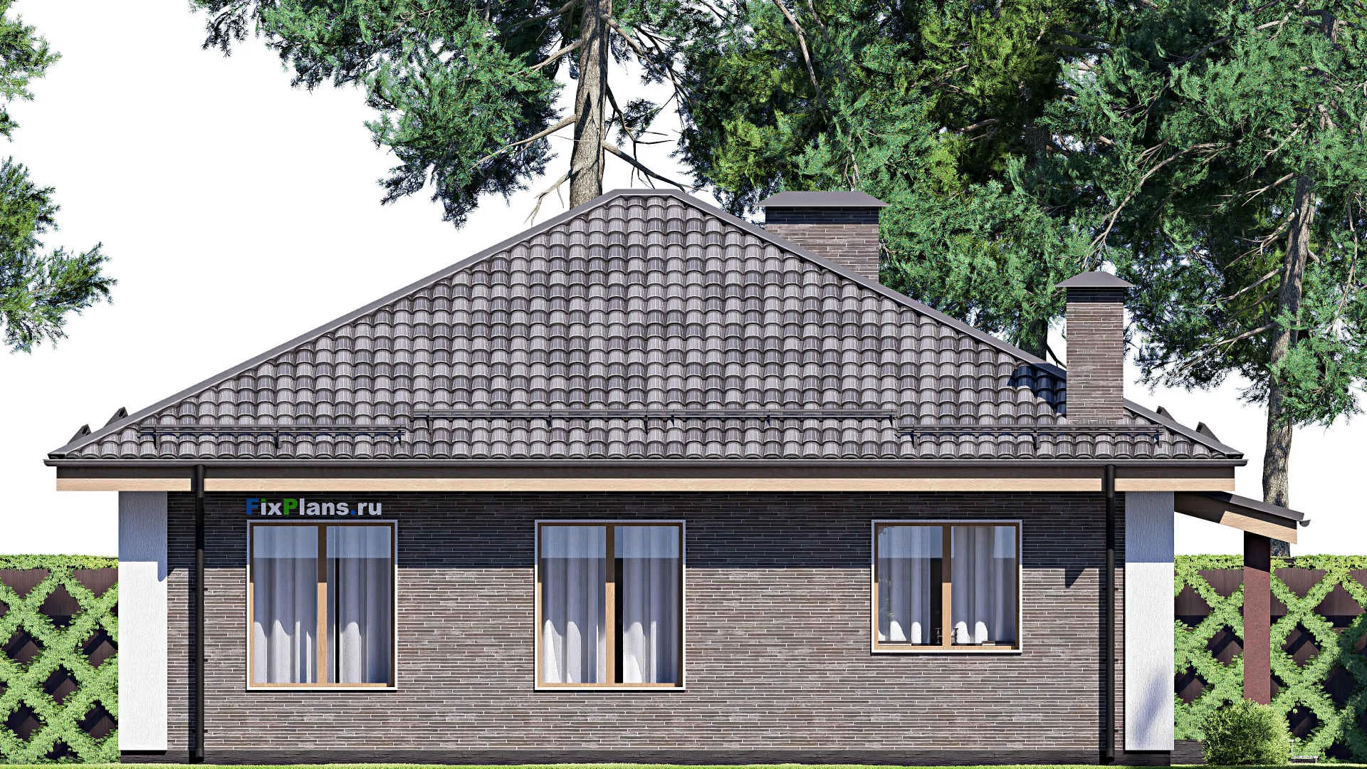 F-17864 - Проект одноэтажного дома 12 на 13, площадью 110 м² с 3 спальнями