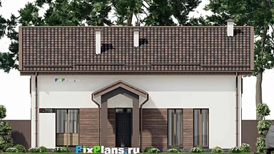 Проект дома с мансардой 13 на 15, площадью 240 м² с террасой и 5 спальнями — фасад 3