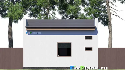 Проект гаража из газобетона 8 на 9, площадью 110 м² на 2 машиноместа — фасад 6