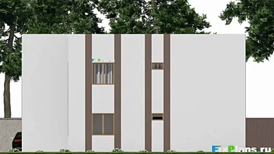 Проект двухэтажного дома 14 на 15, площадью 250 м² с балконом и 5 спальнями — фасад 6