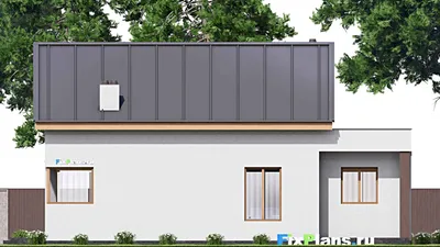 Проект дома с мансардой 10 на 17, площадью 190 м² с 3 спальнями — фасад 6
