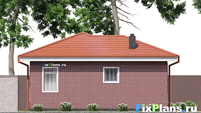 Проект бани 10 на 11, площадью 60 м² с комнатой отдыха и санузлом — фасад 6