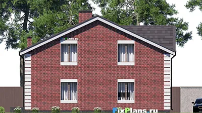 Проект дома с мансардой 14 на 17, площадью 310 м² с 4 спальнями — фасад 6