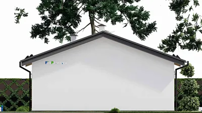 Проект одноэтажного дома 11 на 16, площадью 130 м² с террасой и 3 спальнями (F-9620) — фасад 5