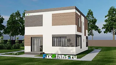 Проект двухэтажного дома 9 на 12, площадью 150 м² с террасой и 3 спальнями — фасад 2