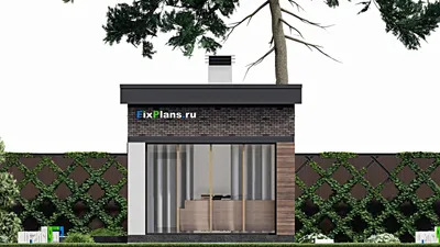 Проект бани 6 на 11, площадью 40 м² с санузлом — фасад 5