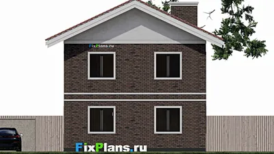 Проект двухэтажного дома 9 на 12, площадью 160 м² с балконом и 3 спальнями — фасад 4