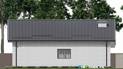 Проект одноэтажного дома 11 на 16, площадью 130 м² с террасой и 3 спальнями (F-3140) — фасад 6