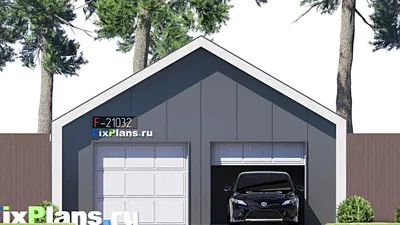 Проект гаража 8 на 8, площадью 50 м² на 2 машиноместа (F-21032) — фасад 3