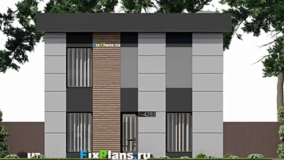 Проект двухэтажного дома 10 на 15, площадью 240 м² с террасой и 4 спальнями — фасад 3