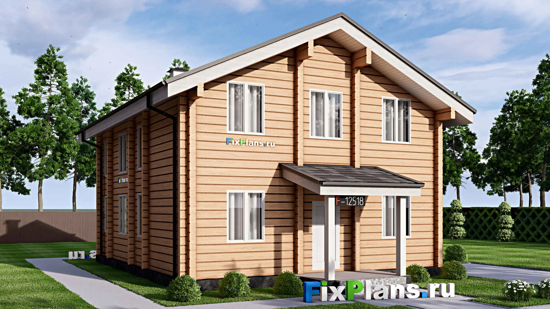 F-12518 - Проект дома с мансардой 10 на 14, площадью 170 м² с 5 спальнями