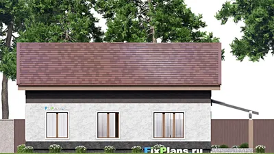 Проект дома с мансардой 12 на 16, площадью 230 м² с террасой и 5 спальнями — фасад 6
