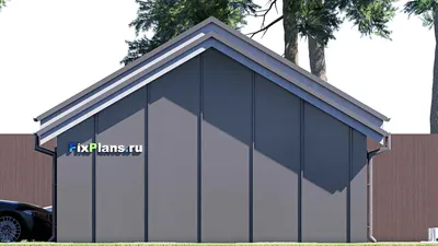 Проект гаража 7 на 9, площадью 50 м² на 2 машиноместа — фасад 5
