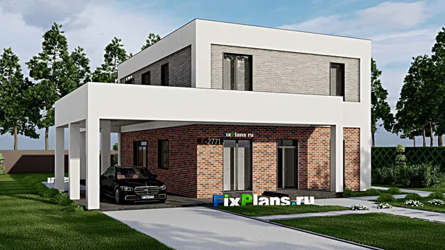 Проект двухэтажного дома 10 на 14, площадью 210 м² с террасой и 3 спальнями