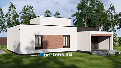 Проект двухэтажного дома 13 на 15, площадью 140 м² с террасой и 3 спальнями — фасад 2