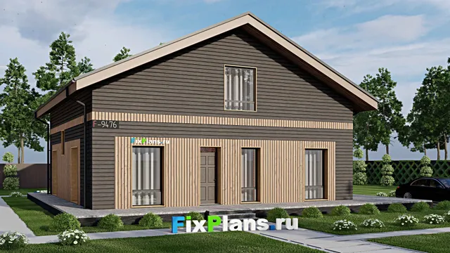 Проект дома с мансардой 16 на 17, площадью 280 м² с террасой и 4 спальнями