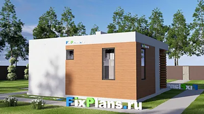 Проект бани 9 на 9, площадью 60 м² — фасад 2