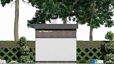 Проект бани 6 на 11, площадью 40 м² с санузлом — фасад 4