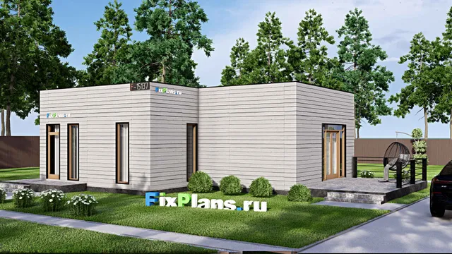 Проект бани 11 на 16, площадью 110 м² с комнатой отдыха, терассой и санузлом