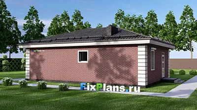 Проект бани 14 на 17, площадью 130 м² с комнатой отдыха, терассой и санузлом — фасад 2