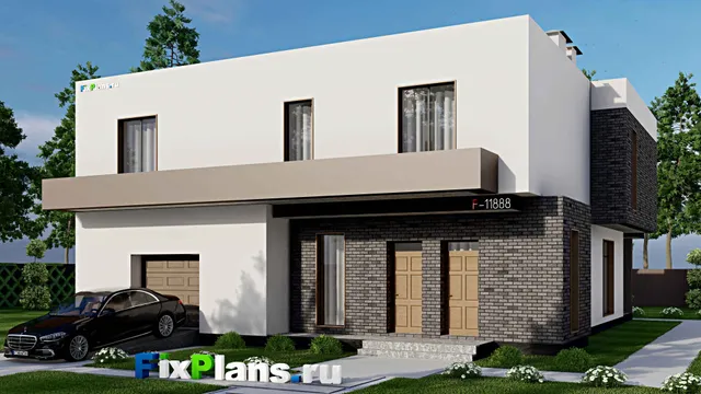 Проект двухэтажного дома 15 на 17, площадью 300 м² с 3 спальнями