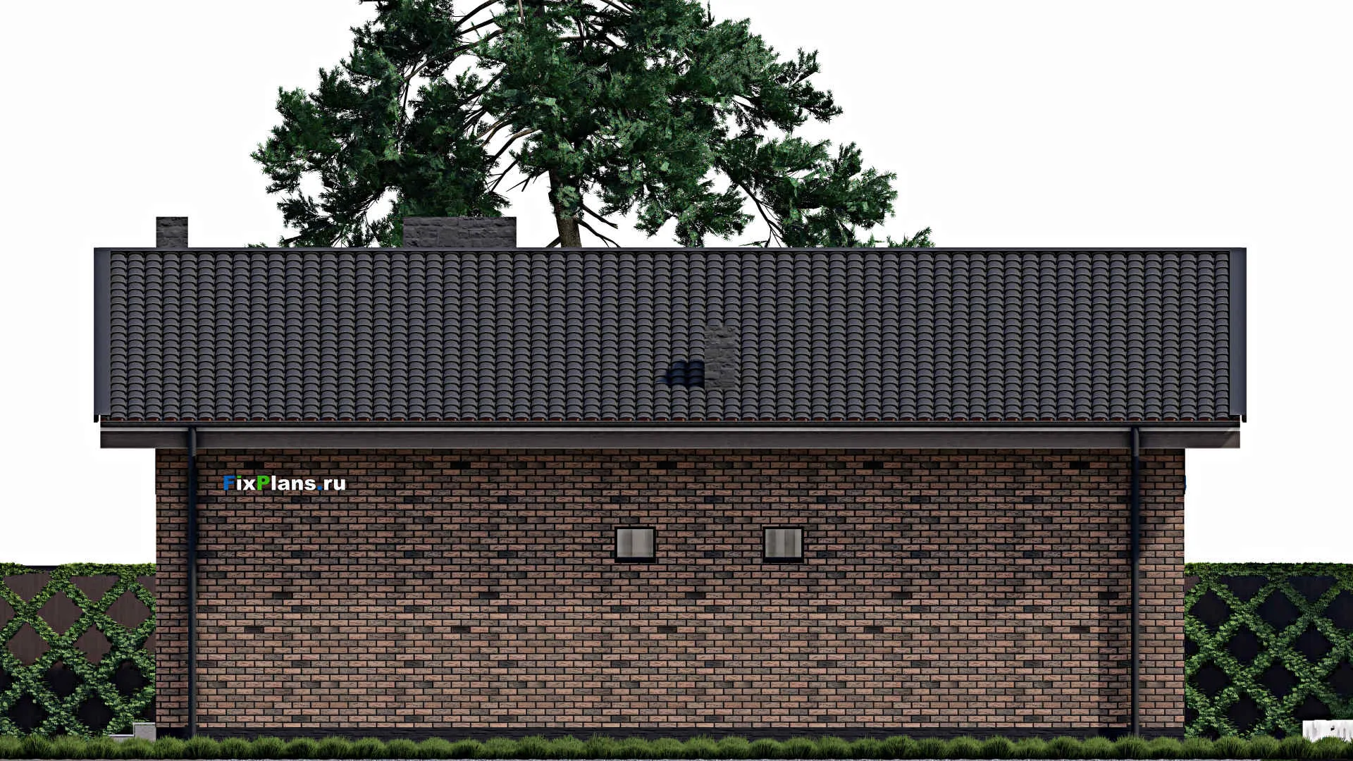 F-0809 - Проект одноэтажного дома 13 на 15, площадью 150 м² с террасой и 3 спальнями
