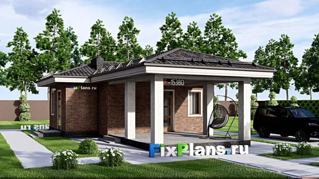 Проект бани 10 на 14, площадью 80 м² с комнатой отдыха, терассой и санузлом