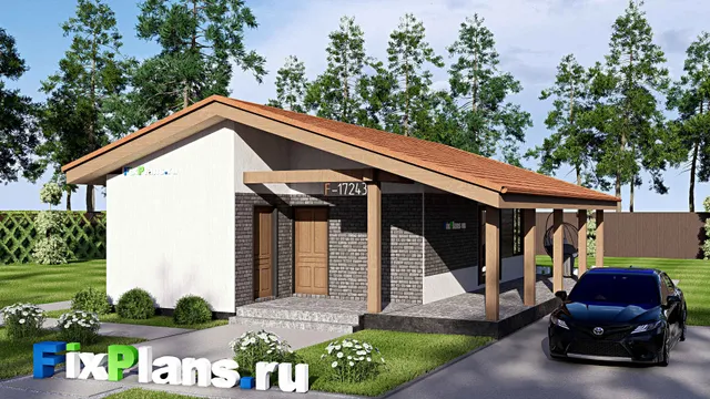 Проект одноэтажного дома 10 на 13, площадью 90 м² с террасой и 2 спальнями