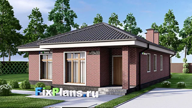 Проект одноэтажного дома 11 на 20, площадью 160 м² с террасой и 3 спальнями