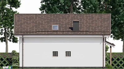 Проект дома с мансардой 11 на 14, площадью 150 м² с террасой и 3 спальнями — фасад 4