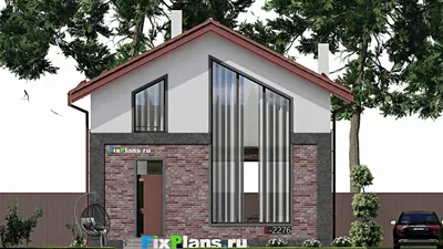 Проект дома с мансардой 9 на 13, площадью 150 м² с 1 спальнями — фасад 3