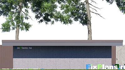 Проект гаража 7 на 10, площадью 30 м² на 1 машиноместо — фасад 6