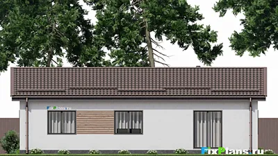 Проект одноэтажного дома 9 на 16, площадью 120 м² с 3 спальнями — фасад 6