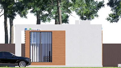 Проект бани 9 на 9, площадью 60 м² — фасад 5