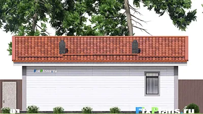 Проект бани 8 на 11, площадью 60 м² с комнатой отдыха и санузлом — фасад 6