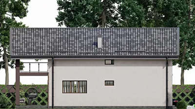 Проект дома с мансардой 11 на 16, площадью 250 м² с 4 спальнями — фасад 4