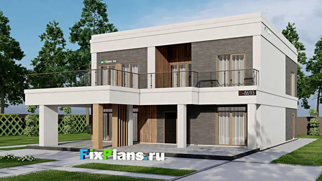 Проект двухэтажного дома 14 на 19, площадью 410 м² с террасой, балконом, баней и 5 спальнями