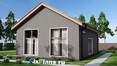 Проект дома с мансардой 12 на 17, площадью 180 м² с террасой и 4 спальнями — фасад 2